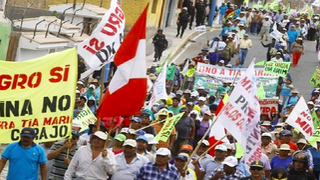 Protesta en Perú por el proyecto minero Tía María