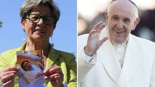 La madre de Vicent Lambert, Viviane, y el papa Francisco