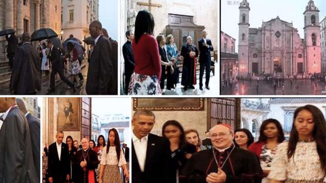 Visita del presidente Barack Obama y familia a La Catedral de La Habana