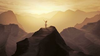 Muchacha entre montañas