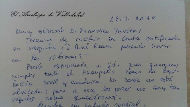 Carta de BlÃ¡zquez a Francisco Javier