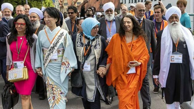Participantes de la Asamblea Mundial en Lindau de Religiones por la Paz