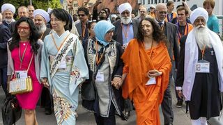 Participantes de la Asamblea Mundial en Lindau de Religiones por la Paz