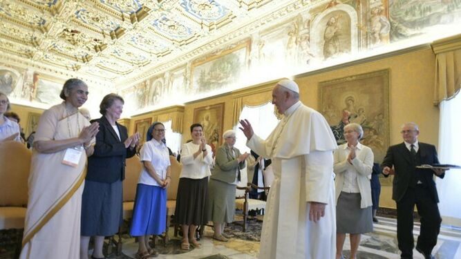 Francisco, hoy, en la audiencia con las monjas contra la trata