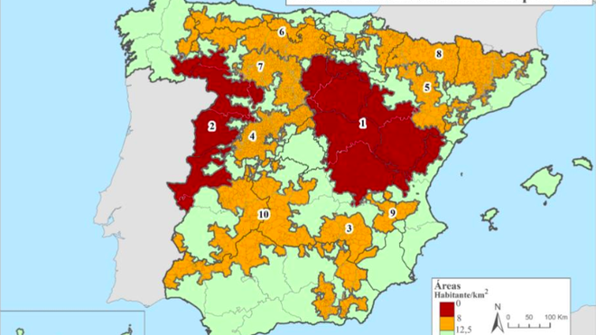 El mapa de la España vaciada