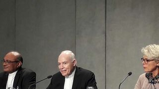 Aguiar Retes durante su intervención en el Sínodo