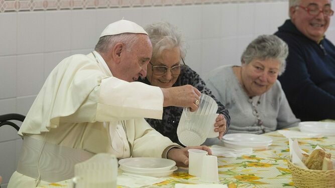Francisco con pobres