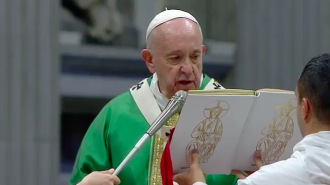 Francisco, durante la misa
