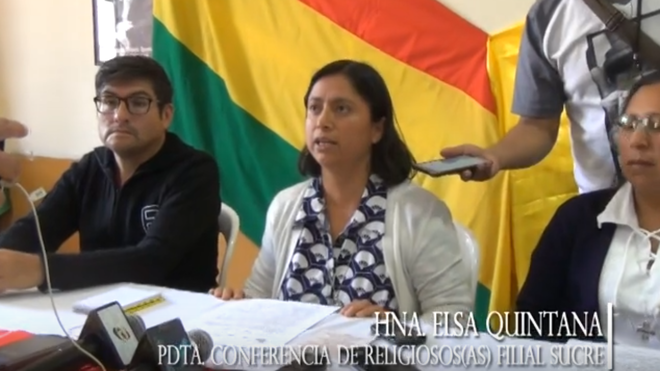 Hermana Elsa Quintana, en el centro, de la Conferencia Boliviana de Religiosas/os
