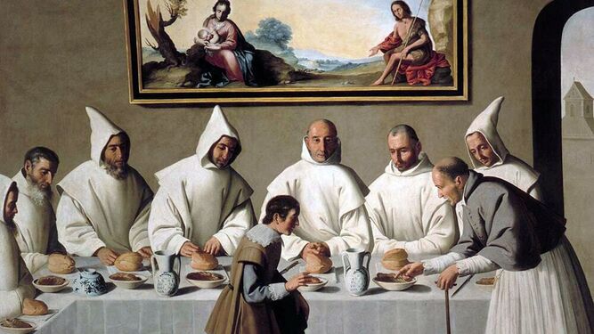'San Hugo en el refectorio de los cartujos', de Zurbarán