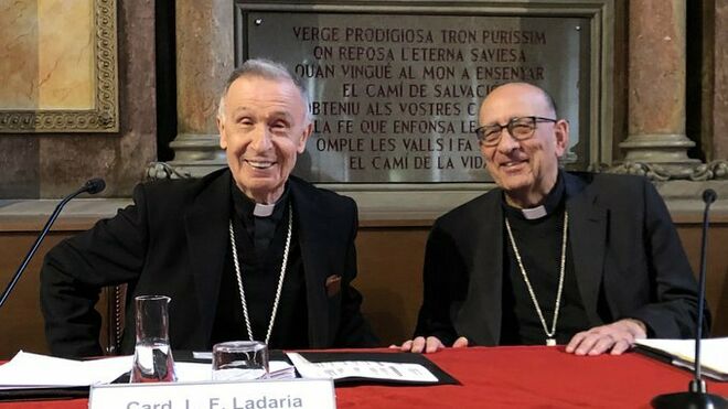 Los cardenales Omella y Ladaria, en Barcelona