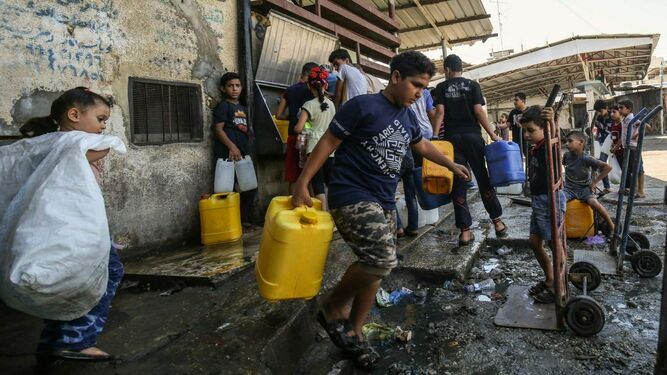 Refugiados palestinos en Gaza