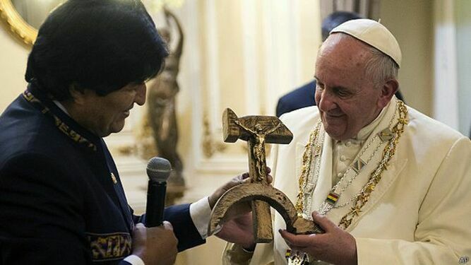 Evo Morales, con el Papa Francisco