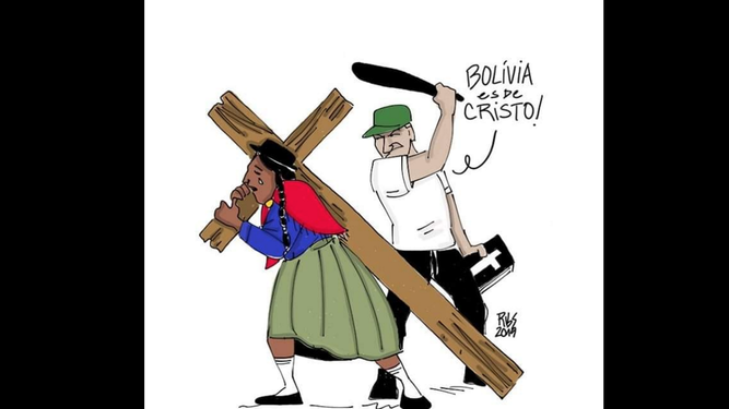 Viñeta crítica con el racismo en Bolivia