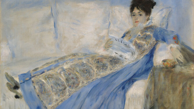 'Madame Monet leyendo', 1878, Renoir