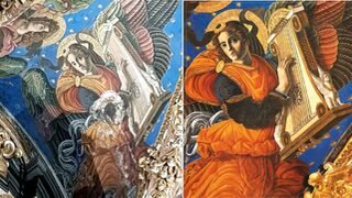 Las filtraciones de agua arruinan las pinturas de los Ángeles Músicos de la Catedral de Valencia