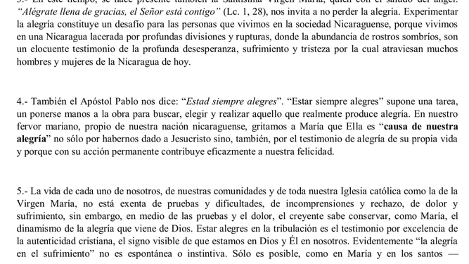 Comunicado de los obispos centroamericanos