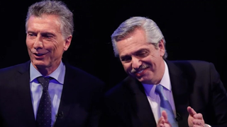 Mauricio Macri y Alberto Fernández en el debate presidencial