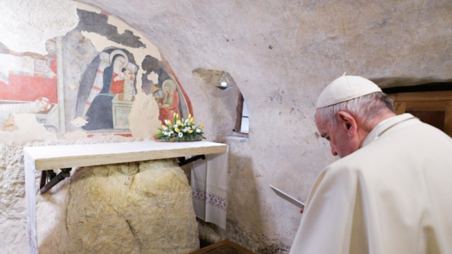 El Papa, en Greccio