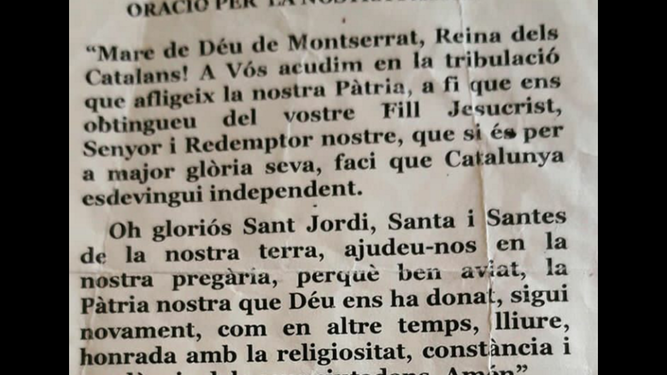 La mencionada 'Oración por la patria'