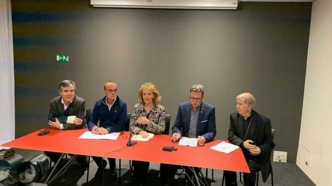 El obispo y responsables de la Generalitat y el Museu de Lleida, en rueda de prensa