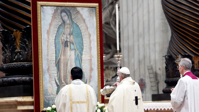 El Papa y la Virgen de Guadalupe