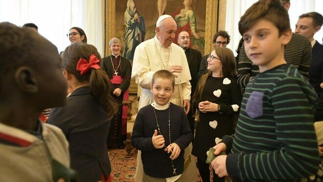 El Papa Francisco, con los jóvenes de Acción Católica