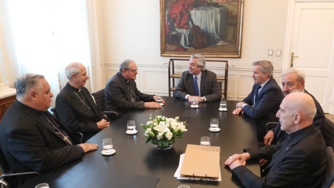 Encuentro de los obispos de Argentina y el presidente del gobierno, A. Fernández