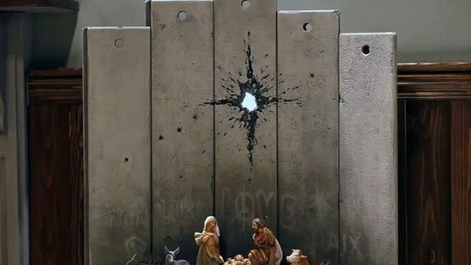 "'A cicatriz de Belém', em vez da estrela": a manjedoura mais vingativa de Banksy
