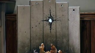 "'La cicatriz de Belén', en lugar de la estrella": el pesebre más reivindicativo de Banksy