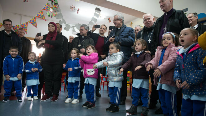 Los obispos europeos, con los niños de Gaza