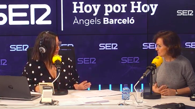 Carmen Calvo, con Angels Barceló