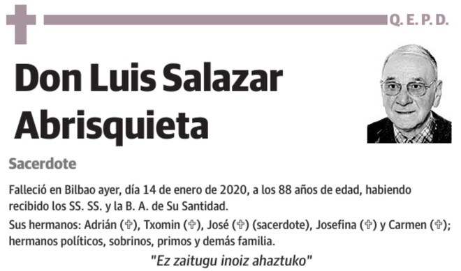 In memoriam: Luis Salazar, un excelente cura y una mejor persona