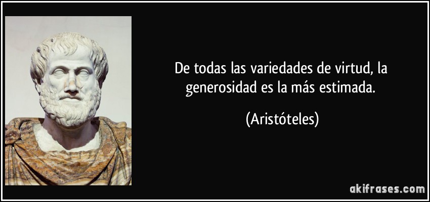 La generosidad según Aristóteles