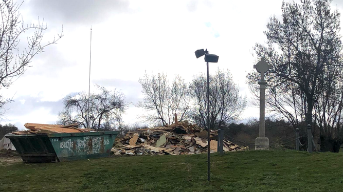 La capilla de Prado Nuevo reducida a escombros