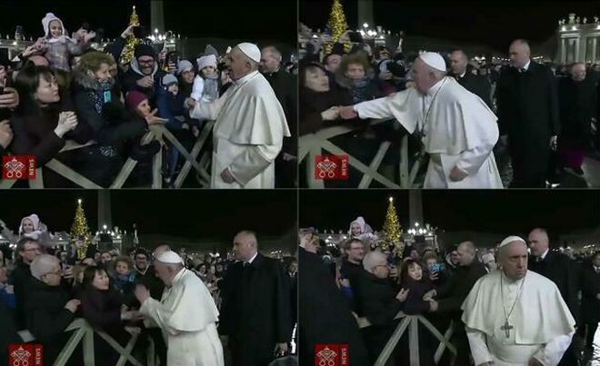 Secuencia del 'manotazo' del Papa a una mujer asiática