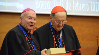 Amadeo Rodríguez y el cardenal Stella