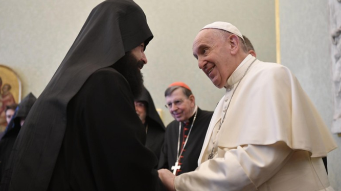 Fraternidad en la visita de miembros de Iglesias ortodoxas orientales a Francisco