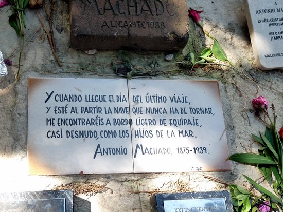 Epitafio de la tumba de Machado