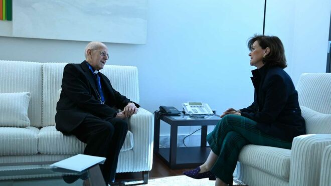 Carmen Calvo, con el cardenal Blázquez