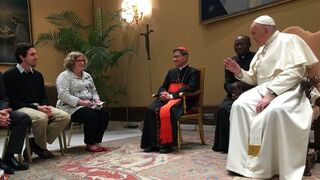 Bergoglio, con los representantes del Movimiento Católico Global por el Clima