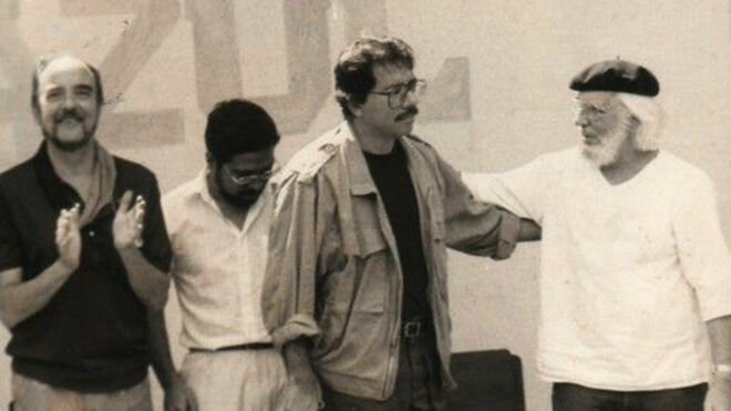 Ernesto Cardenal, con Daniel Ortega