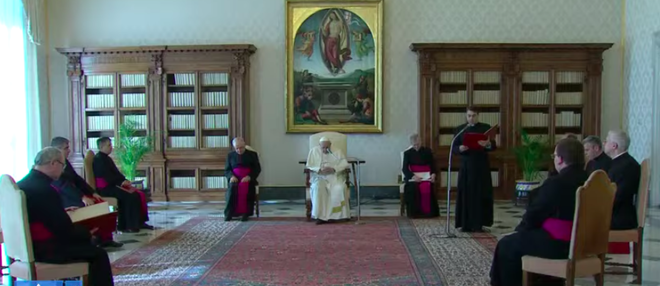 Audiencia general del Papa, retransmitida por streaming desde el  Palacio Apostólico