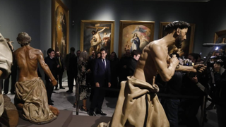 Inauguración de la exposición, en el Museo de Bellas Artes de Sevilla