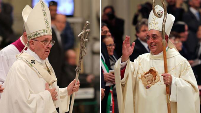 El Papa y el cardenal Angelo Donatis