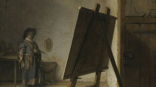 Rembrandt. Autorretrato del pintor en su taller