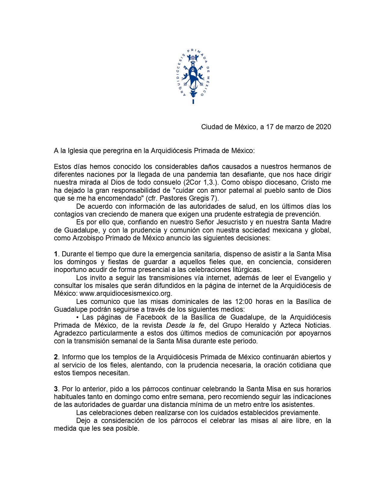 Comunicado Coronavirus0001