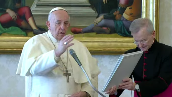 Bendición del Papa en la audiencia