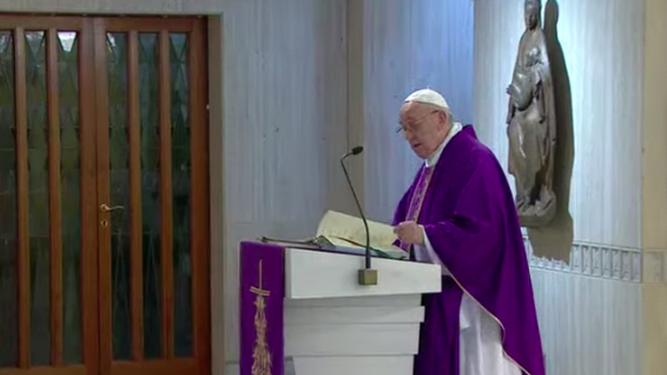 Francisco, durante la misa de hoy
