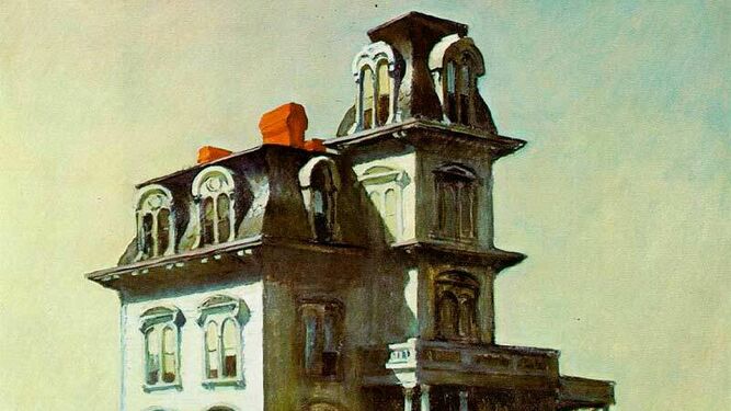 Detalle de "Casa junto a la vía del tren". E. Hopper, años 20
